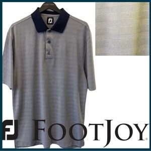 FootJoy Navy/White Micro Stripe Polo Golf Shirt (XL)